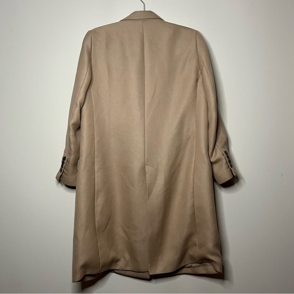 ZARA Tan Double Breasted Classic Timeless Peacoat Business Casual Winter Coat - Picture 9 of 11